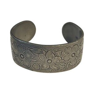 Salisbury Pewter Etched Cuff Bracelet flower  February